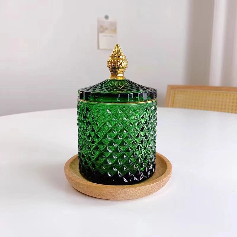 European Style Large Glass Candy Jar with Lid for Wedding and Home Decor | Home & Kitchen Storage