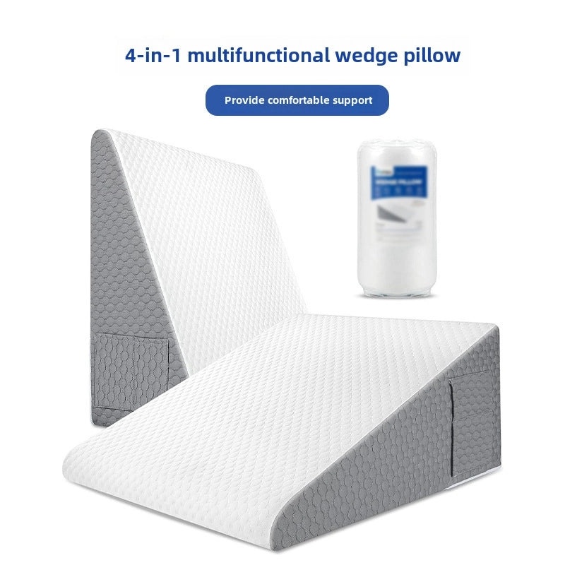 Memory Foam Wedge Pillow for Bedside Sofa Backrest | Acid Reflux Sleep Support Postoperative Snoring Relief|Home & Living Pillows