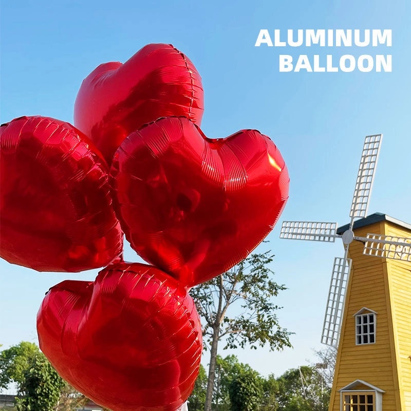 18 Inch Heart-Shaped Aluminum Foil Balloon for Wedding Valentine’s Day New Year Decoration | Party Supplies & Balloons