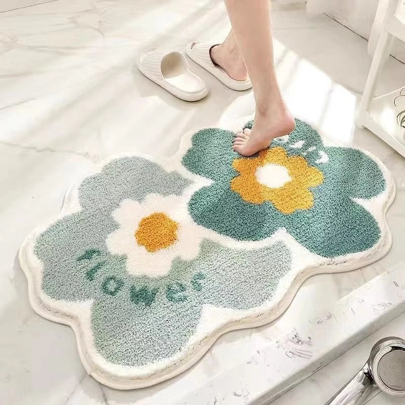 Geometric Floral Cashmere Feel Carpet for Bedding | Home Decor