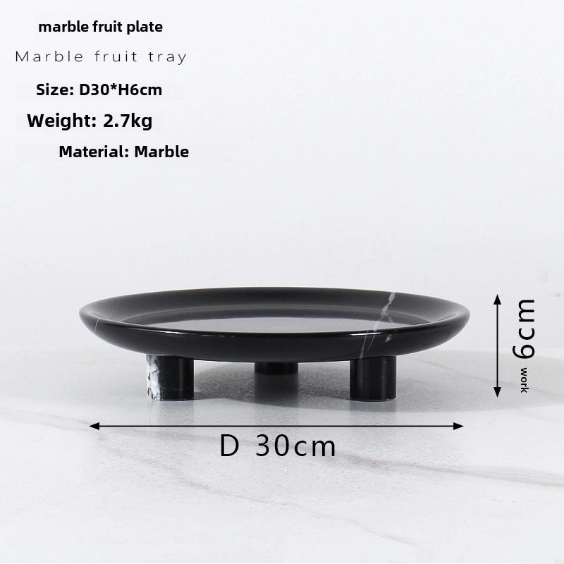 Natural Marble Fruit Plate Decorative Tray for Home Storage Hotel Model Room Soft Decoration|Home Decor