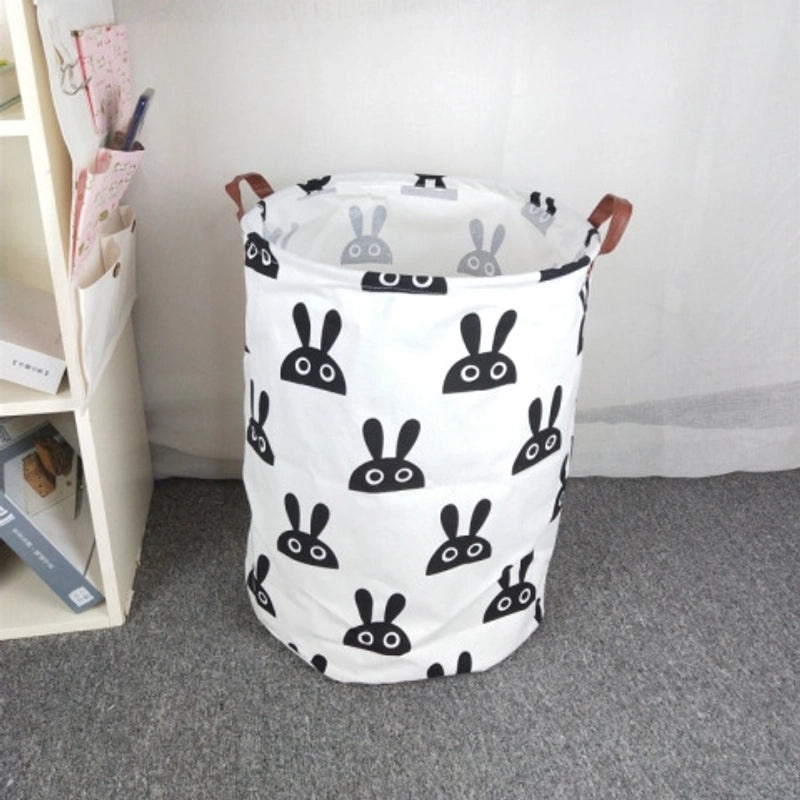 Geometric Animal Print Cotton Linen Storage Basket Minimalist Style|Home Storage & Organization