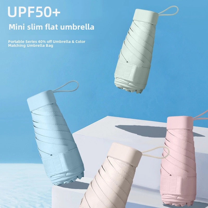 Ultra-light Portable Foldable Card Holder Umbrella for Women | Sun Protection UV Shield | Customizable|女用便携防晒伞