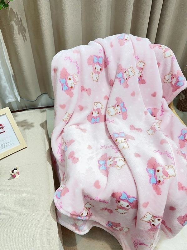Cozy Cartoon Crayon Plush Flannel Blanket for Autumn Winter | Home & Living Bedding