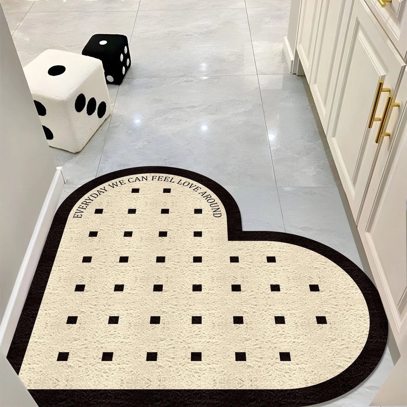 Elegant Heart-Shaped PVC Bath Mat for Casual Bathroom Decor|Home & Bath Accessories