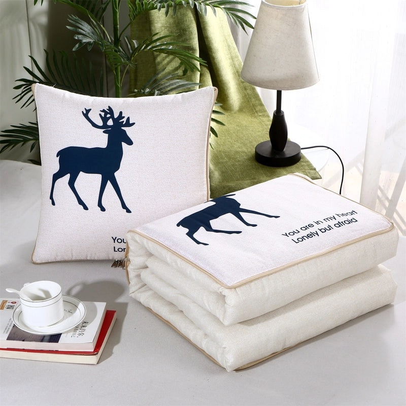 Custom Logo Pillow Quilt Dual-use Car Cushion & Sleeping Blanket Four-season Thin Blanket Gift Printing|汽车配件