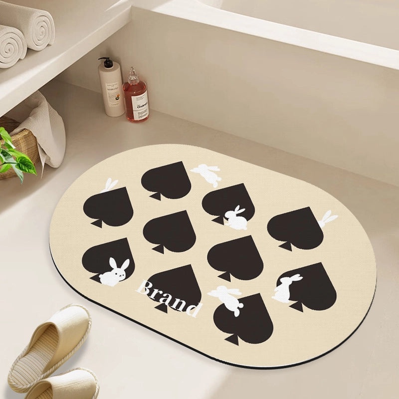 Geometric Heart Shape PVC Bath Mat for Bathroom|Home Decor & Bath Accessories