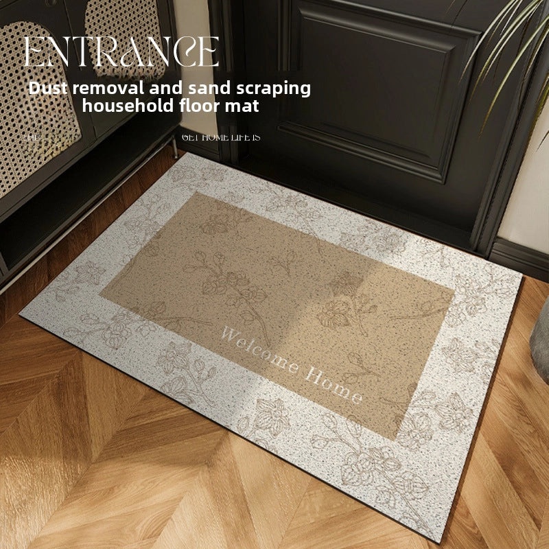 French Silk Ring Door Mat Entrance Dust Removal Mat High-Grade Stain-Resistant Foot Carpet|Home Decor & Rugs
