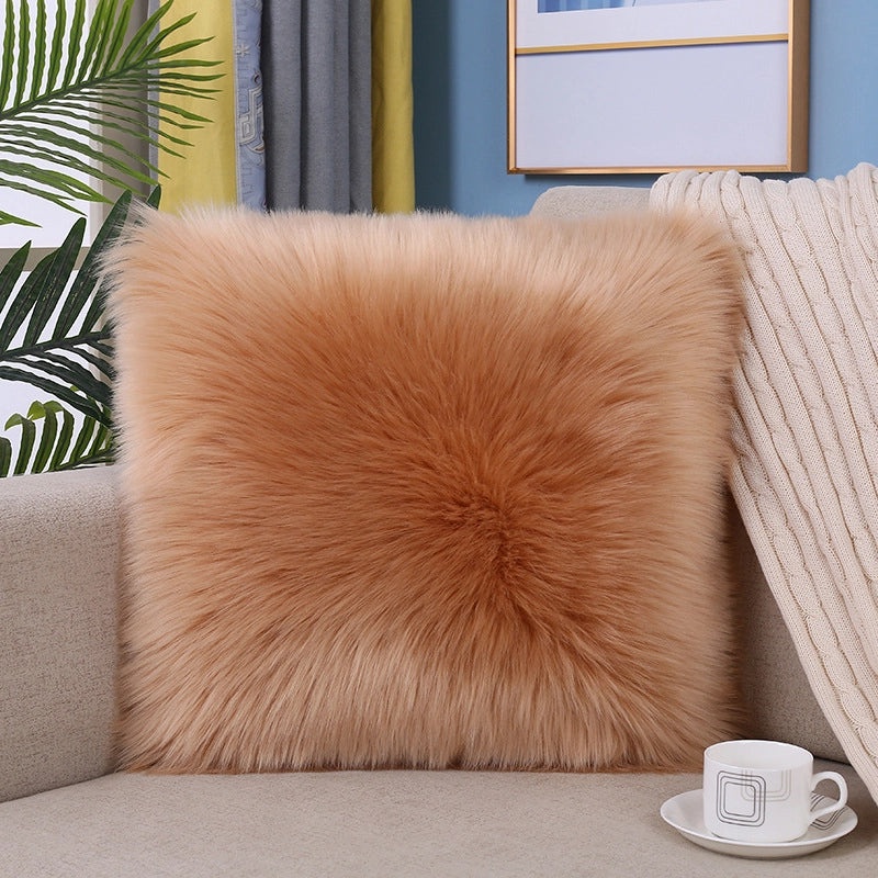 Nordic Plush Pillow Soft Solid Color Faux Wool Cushion Cover for Sofa Bedside Decorative Cushion|Home Decor Cushions
