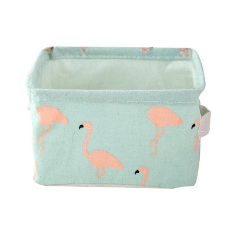 Cotton Linen Storage Basket with Handle for Desktop Cosmetics and Sundries | Home Storage & Organization