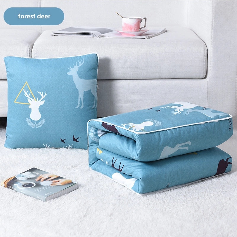 Dual-Use Home and Office Nap Pillow Quilt with Air Conditioning Feature, Printed and Foldable for Easy Storage|Home Textiles & Bedding