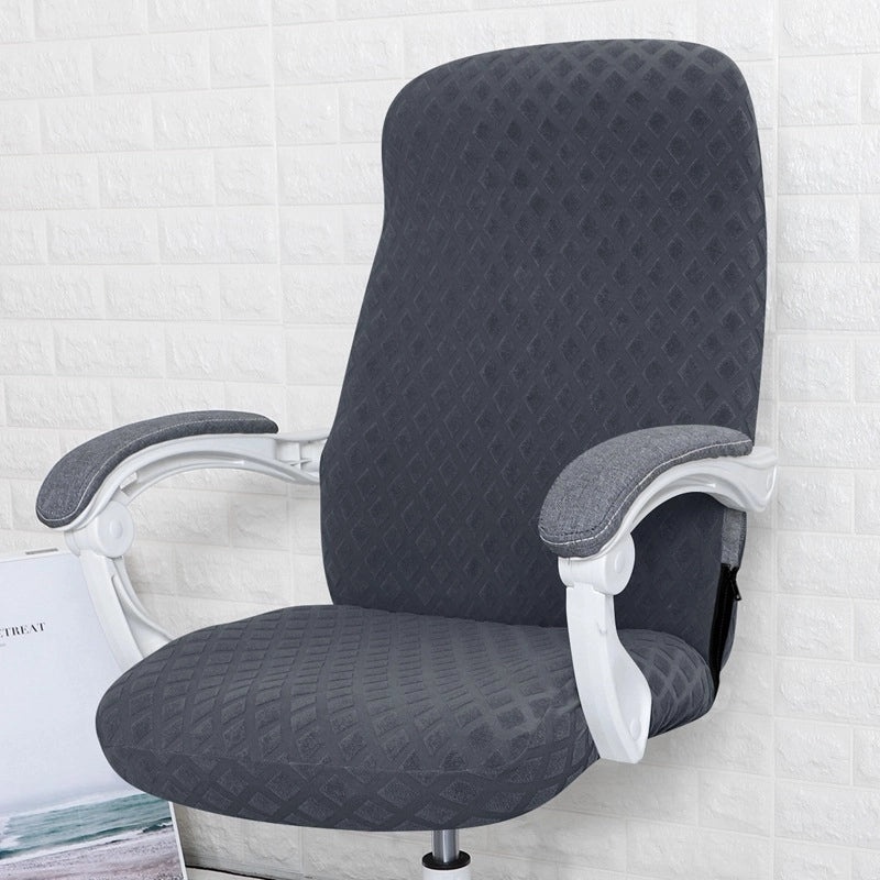 Knitted Jacquard Elastic Office Chair Cover with Pineapple Grid Pattern for Rotating Armrest Computer Chair|Office Furniture Accessories