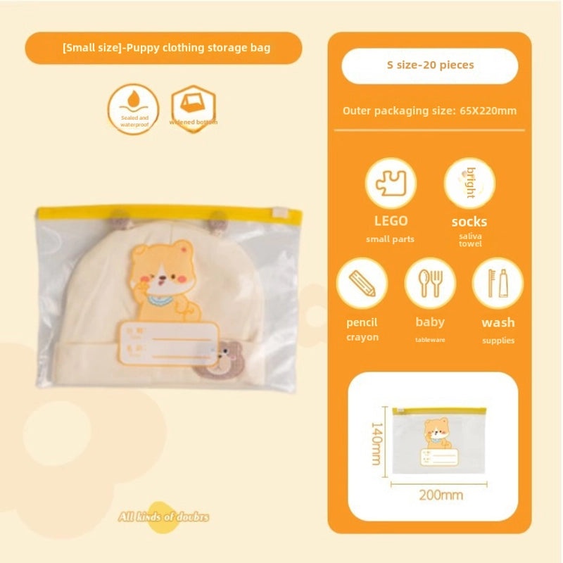 Cartoon Transparent Zipper Storage Bag for Kids Kindergarten Clothes | Kids Storage Bags