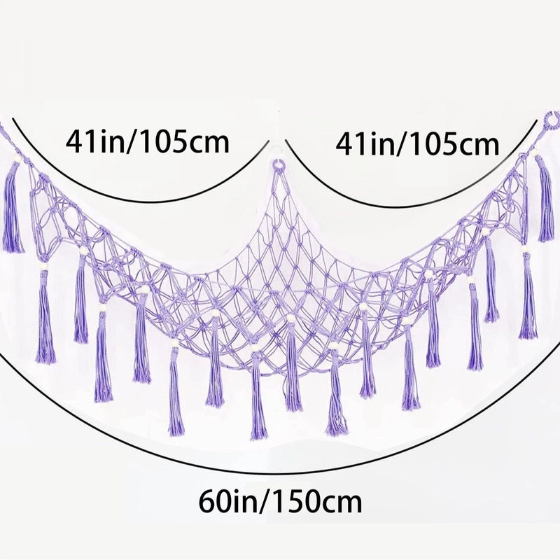 Bohemian Triangle Mesh Plush Toy Hammock Handwoven Lace Hanging Storage Organizer|Home & Living Storage