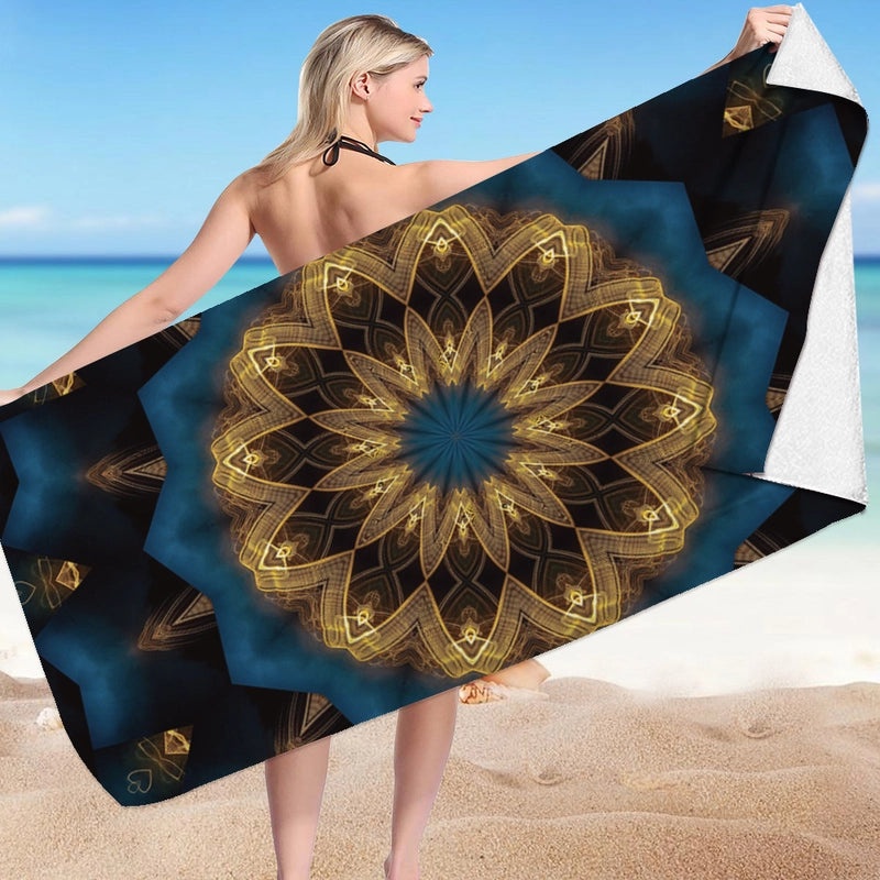 Geometric Patterned Superfine Fiber Beach Towel for Casual Outdoor Use|Beach Towels & Accessories