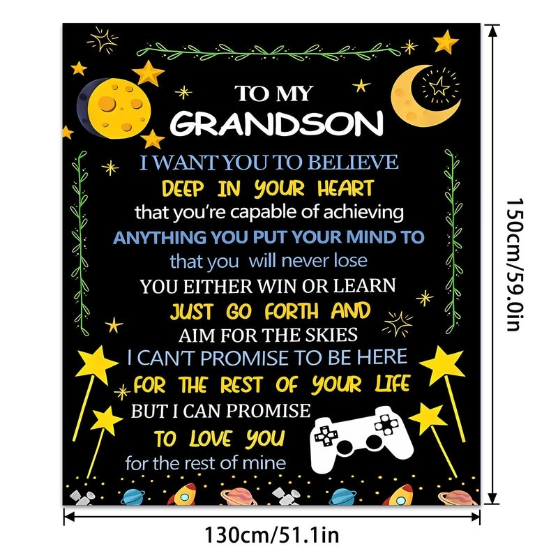 Cozy Polyester Letter Print Blanket for Couch and Sofa Decor | Home Textiles & Throws