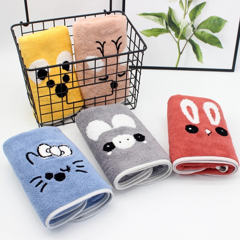Adorable Cartoon Coral Fleece Bath Towels Soft Absorbent Bathroom Linen|Home & Bath Accessories