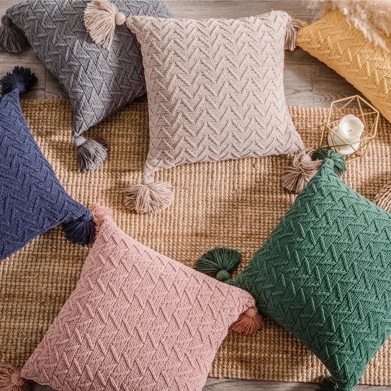 Simple Solid Color Polyester Pillow Covers|Home Decor & Bedding Accessories
