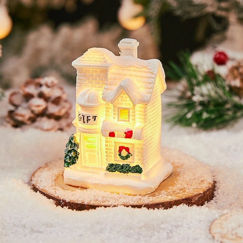 Christmas Mini Ornaments Luminous Holiday Decorations Christmas Eve Micro Landscape Desktop Window Gift Ideas|Home Decor & Holiday Accessories