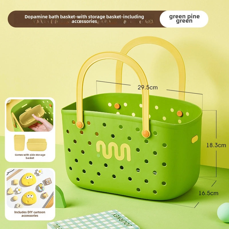 Portable Large Capacity Plastic Bathroom Storage Basket for Women | Bathroom Storage