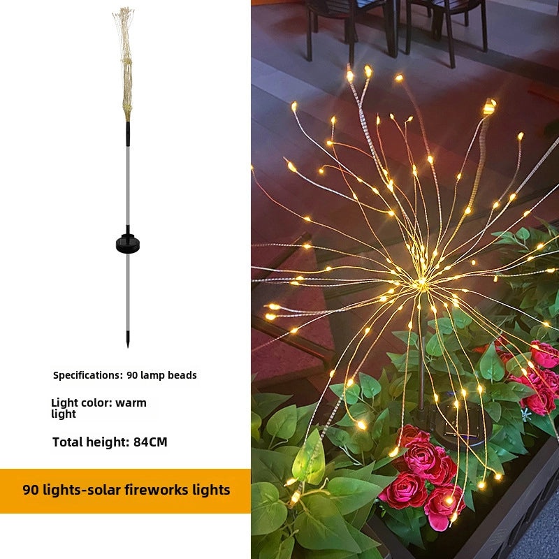 Solar LED Fireworks Dandelion Floor Lamp Waterproof Outdoor Garden Lawn Decor|Outdoor Lighting