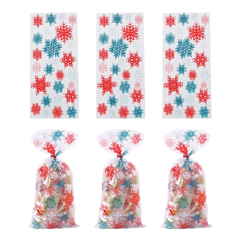 Nordic Snowflake Christmas Gift Bags Plastic Party Wrapping Supplies Cute Holiday Decor|Gift Wrapping Supplies