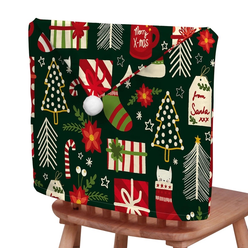Christmas Animal Santa Chair Cover Polyester Holiday Party Decor|Holiday Party Supplies