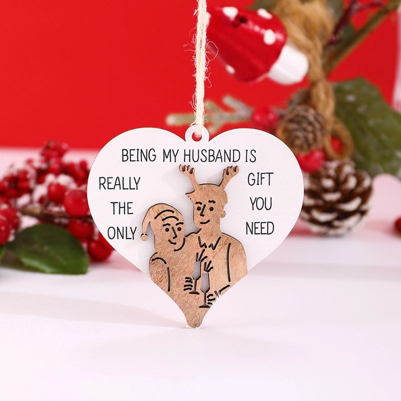 Romantic Heart-Shaped Wood Hanging Ornament for Christmas and Valentine’s Day Home Party Decor|Home Decor Ornaments