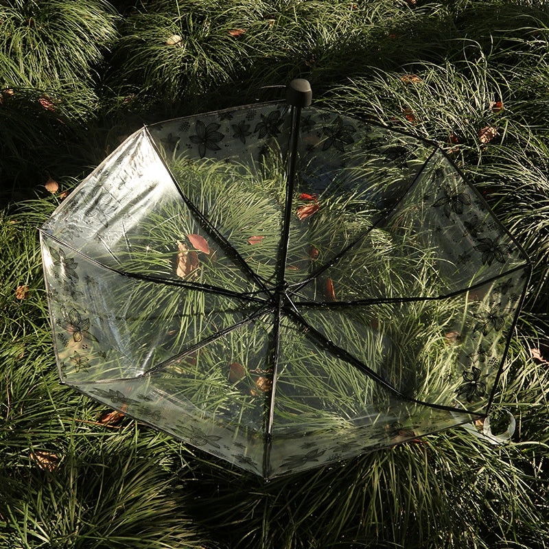 Cute Transparent Cartoon Umbrella Thickened Clear Student Rain Gear for Outdoor Photoshoot | Umbrellas & Rain Gear