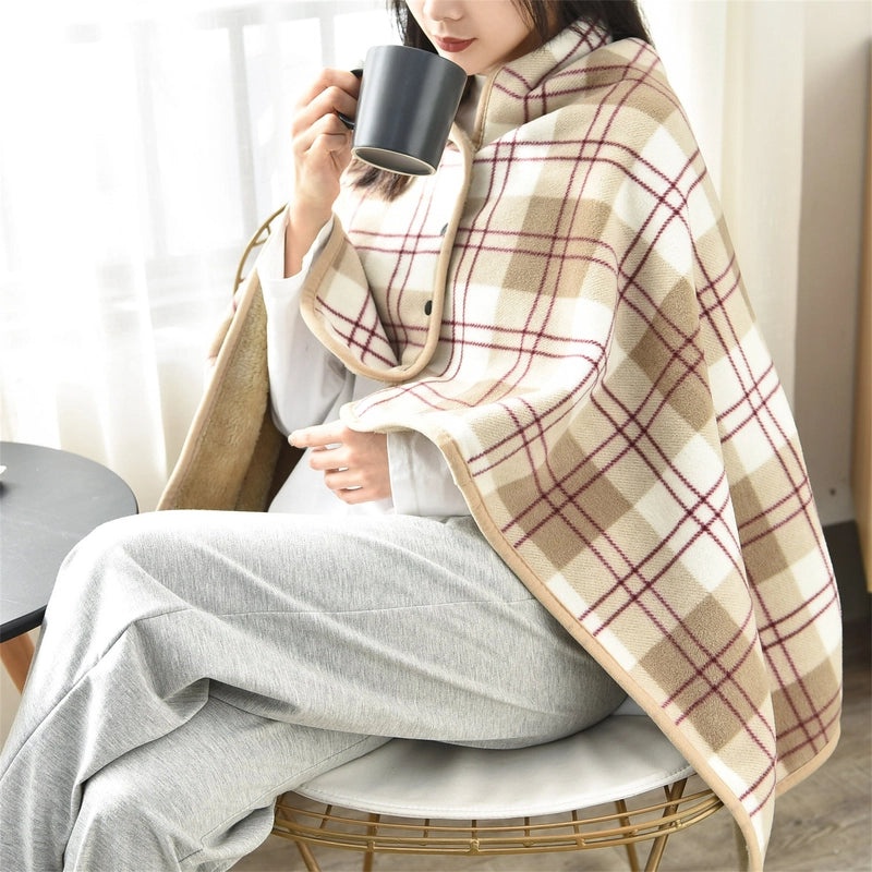 Cozy Polyester Lattice Shawl Blanket for Casual Use|Home Textiles & Bedding