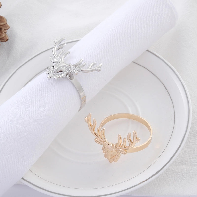 Christmas Casual Vacation Solid Color Alloy Napkin Ring for Home Daily Use|Home Decor & Tableware