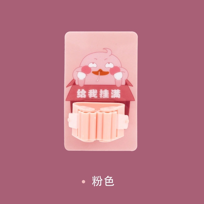 Minimalist Animal Design Solid Color PVC Mop Holder | Home Storage & Organization