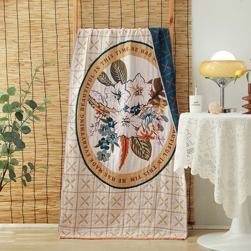 Adorable Animal Print Floral Cotton Bath Towels | Home & Bath Towels