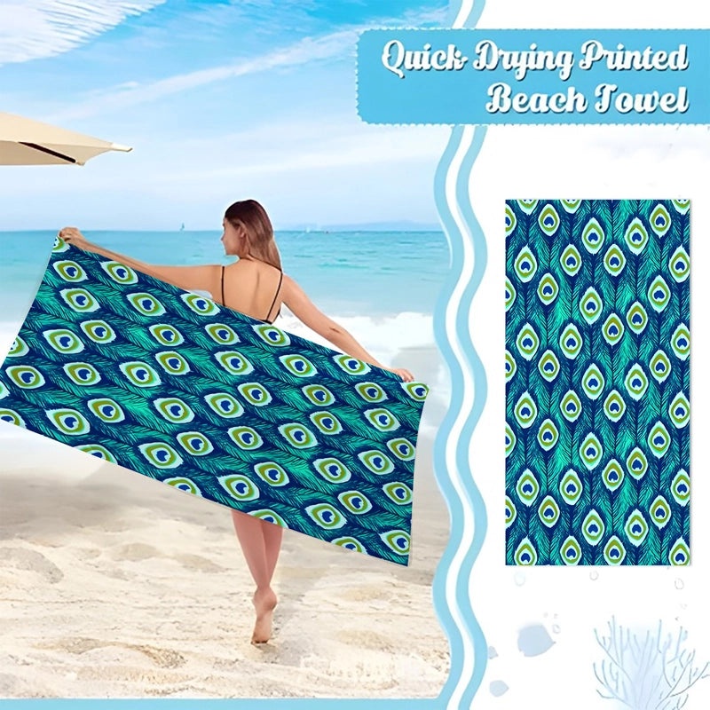 Geometric Patterned Superfine Fiber Beach Towel for Casual Use|Beach Towels & Accessories
