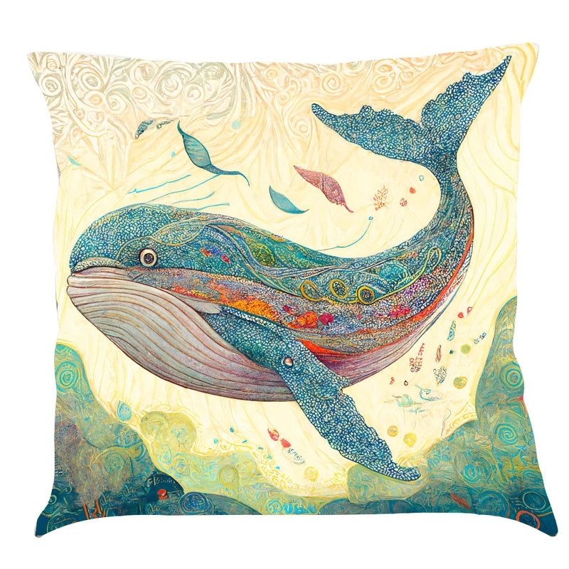Ocean Series Cotton Linen Car Pillowcase with Creative Print for Car Interior|Home & Living > Home Decor > Pillows & Cushion Covers