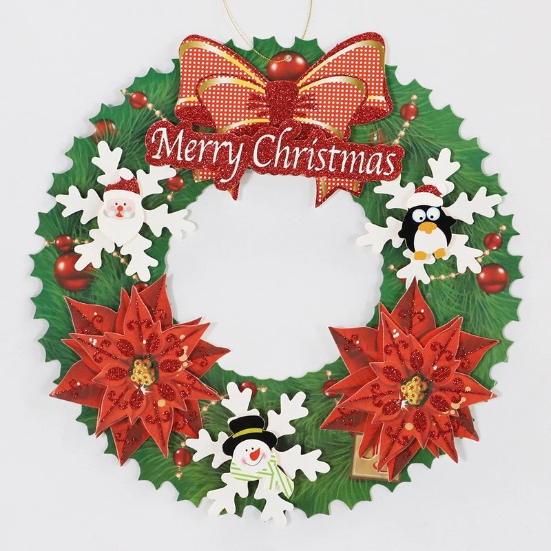 Christmas Scene Dress-up Pendant Paper Wreath Hanging Home Decoration | Christmas Ornaments