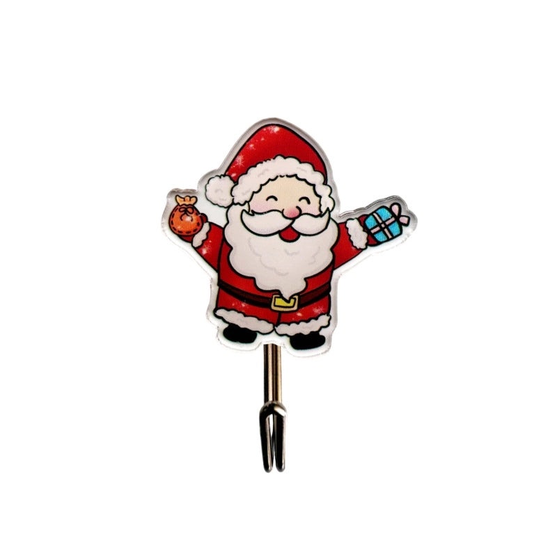 Festive Christmas Tree Santa Snowman Acrylic Wall Hooks|Home Decor Accessories