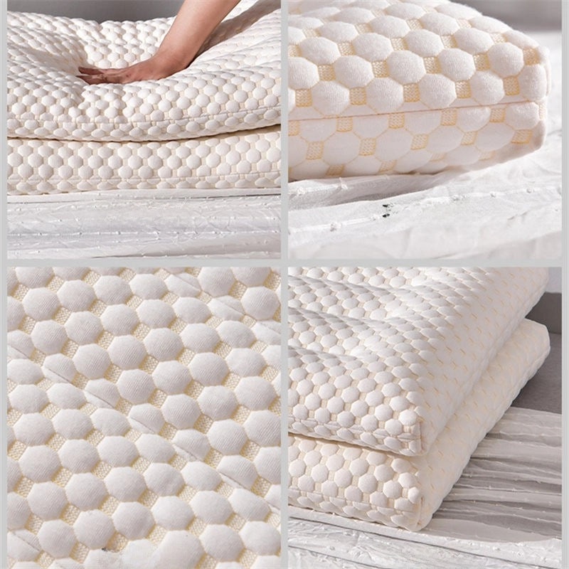 Water Cube Bean Pillow Pair | Cervical Support Low Pillow for Sleep Student Home Use | Soft Comfortable Pillow Core | Bedding Accessories