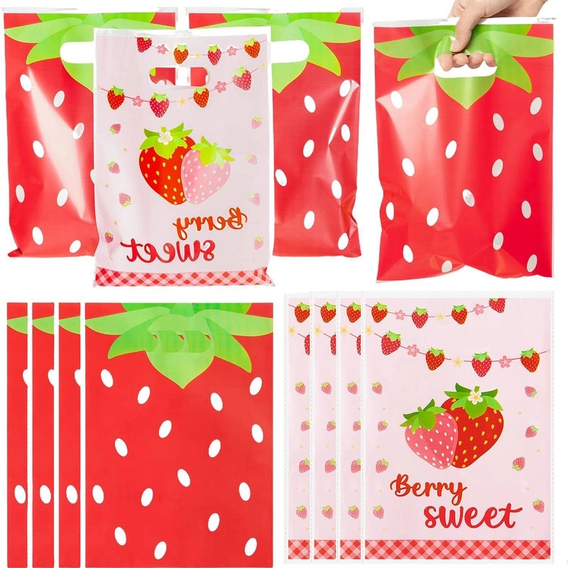 Cute Strawberry Pattern OPP Gift Wrapping Bags 10 Pieces | Party Supplies