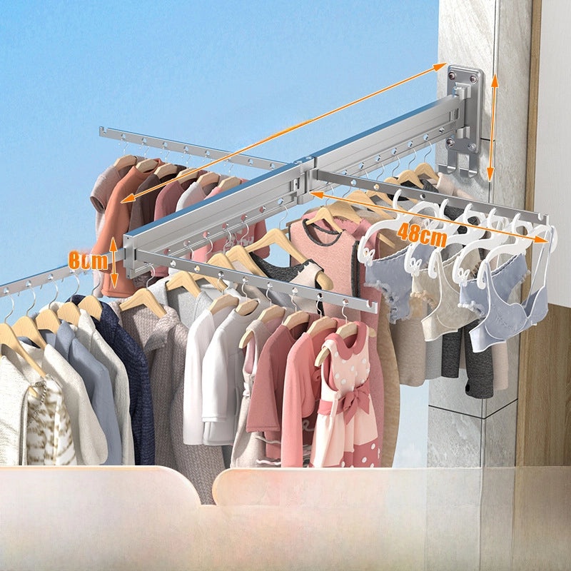 Invisible Telescopic Wall-Mounted Folding Drying Rack for Indoor Clothes and Quilts|Home & Living/Storage & Organization