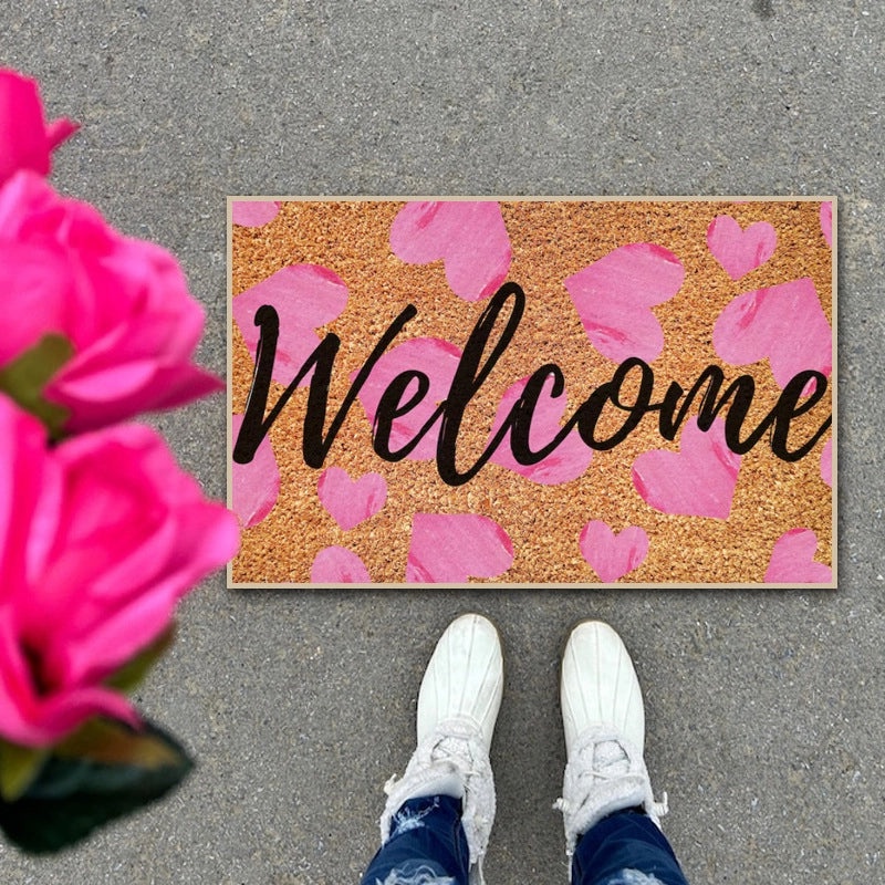 Valentine's Day Heart Shaped Polyester Bath Mat Casual Design|Home Decor & Bath Accessories