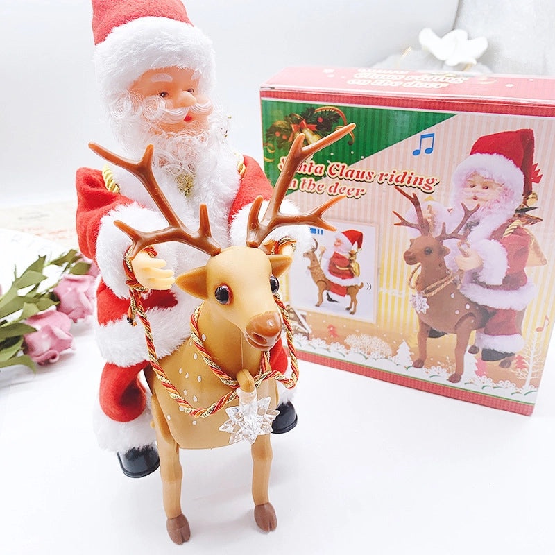 Christmas Fiber Optic Climbing Ladder Red White Double and Single with Santa Deer and Sleigh Decorations|Holiday Decorations