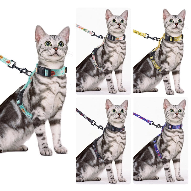 Customizable Cat Harness Leash H-Shaped Chest Strap Anti-Break Durable Cat Leash | Pet Supplies > Cat Accessories