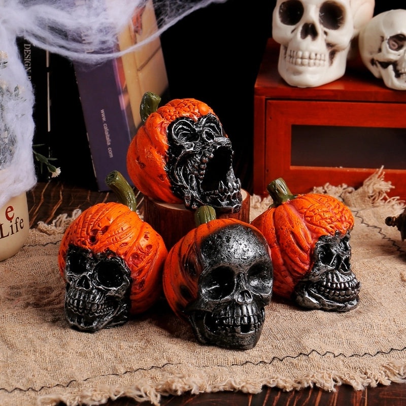 Halloween Resin Pumpkin Skull Ornaments for Hip-Hop Party Decor|Home Decor