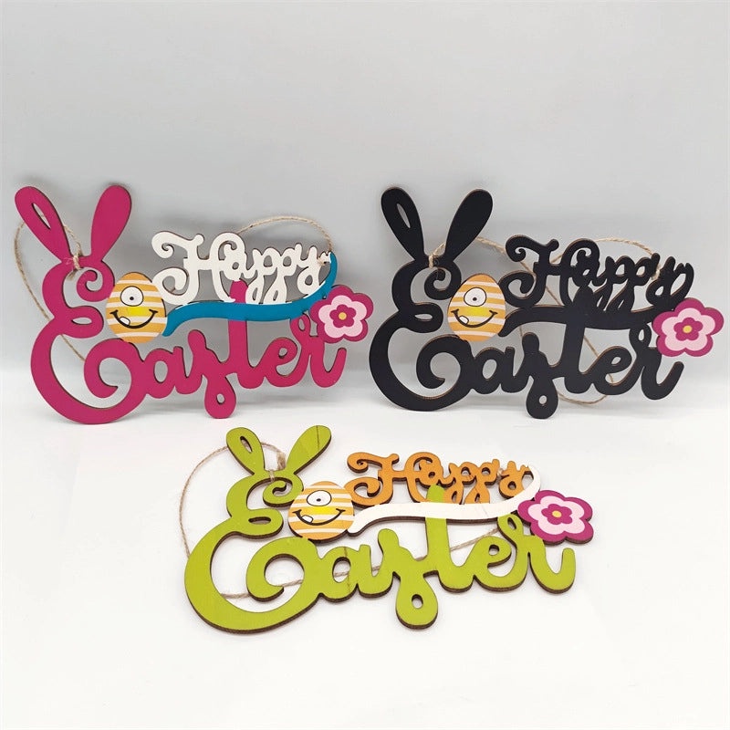 Minimalist Easter Rabbit Wooden Hanging Ornament for Holiday Party Decor | Home Decor & Holiday Ornaments