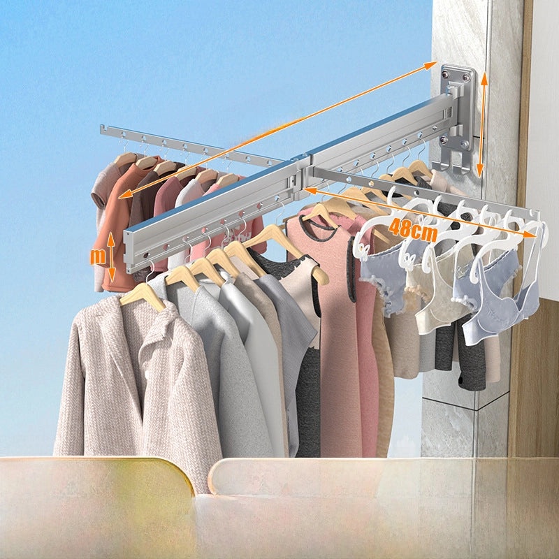 Invisible Telescopic Wall-Mounted Folding Drying Rack for Indoor Clothes and Quilts|Home & Living/Storage & Organization