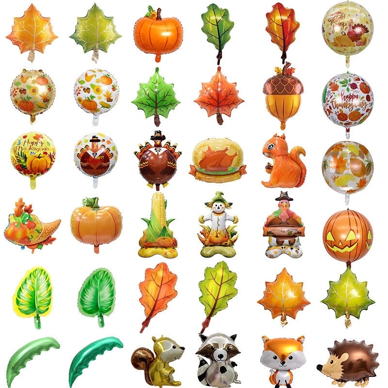Minimalist Classic Pumpkin Aluminum Film Christmas Balloons | Holiday Party Decorations