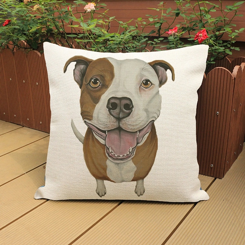 Adorable Dog Pattern Polyester Pillow Covers for Couch & Sofa Decor|Home Decor & Accessories