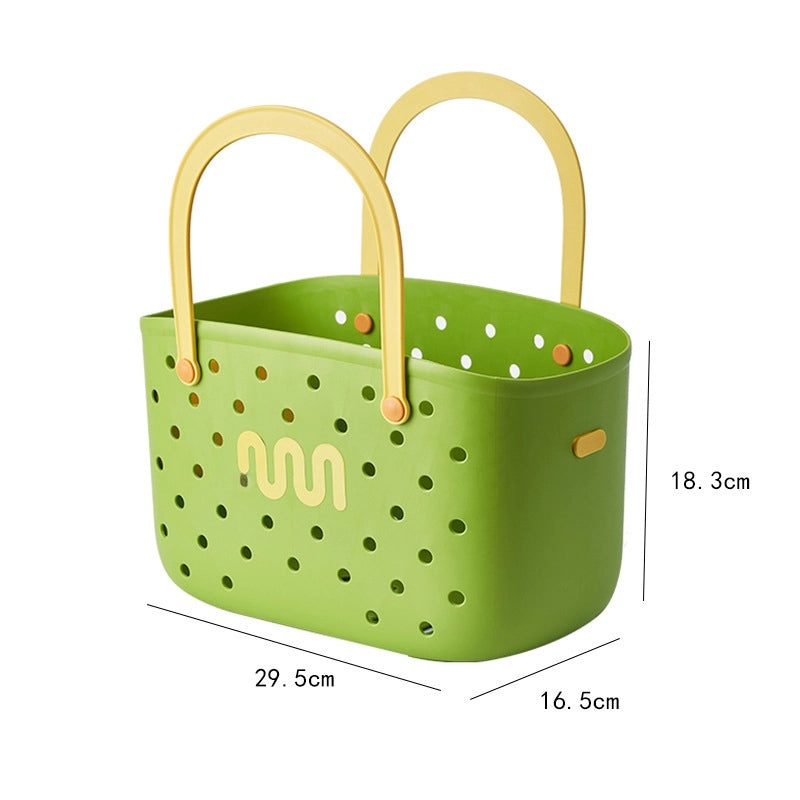 Dopamine Contrast Color Portable Bath Basket for Bathroom Storage and Vegetable Basket | Home Storage & Organization