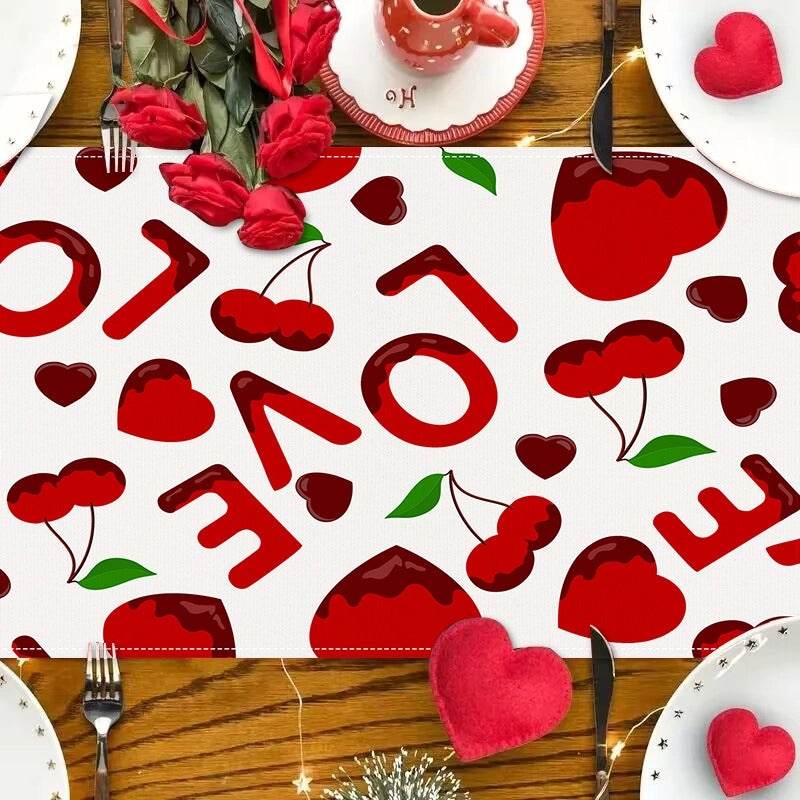 Elegant Cherry Blossom Linen Tableware Set|Home & Living